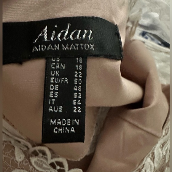 NWT Aidan by Aidan Mattox Lace Overlay Mid Calf Midi Dress - Picture 8 of 11